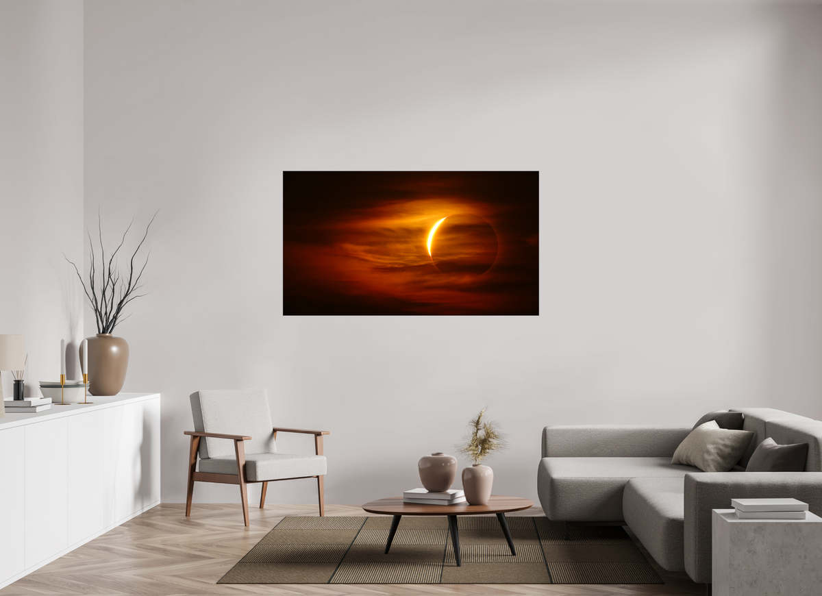 64 x 36″, Glossy Canvas on Stretcher Frame Phases of Totality: 1 of 3