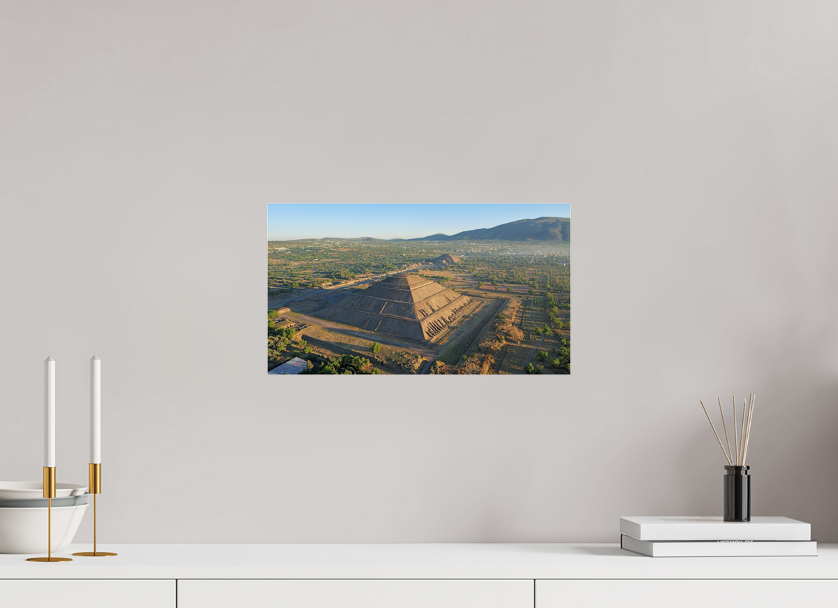 16 x 9″, Photo Print Under Acrylic Glass Dawn Over the Pyramid of the Sun