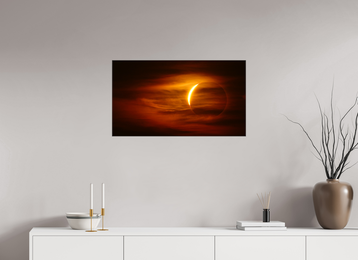 32 x 18″, Glossy Canvas on Stretcher Frame Phases of Totality: 1 of 3